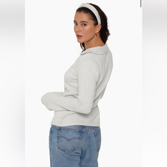 SET Active Jersey Knit Double V Cardigan in Fog, size Small - Picture 3 of 6